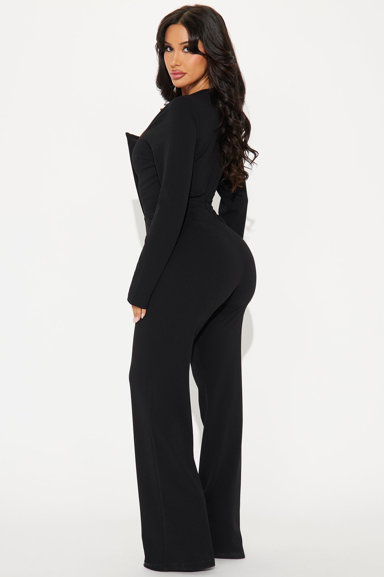 Long Sleeve Jumpsuit - Black